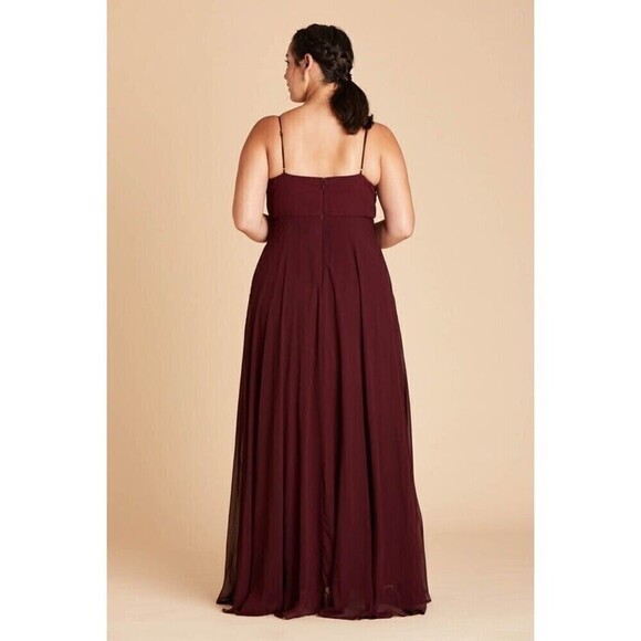 Birdy Grey  Cabernet Burgundy Spaghetti Chiffon Kaia Maxi Dress Plus Size 2X - Picture 5 of 16